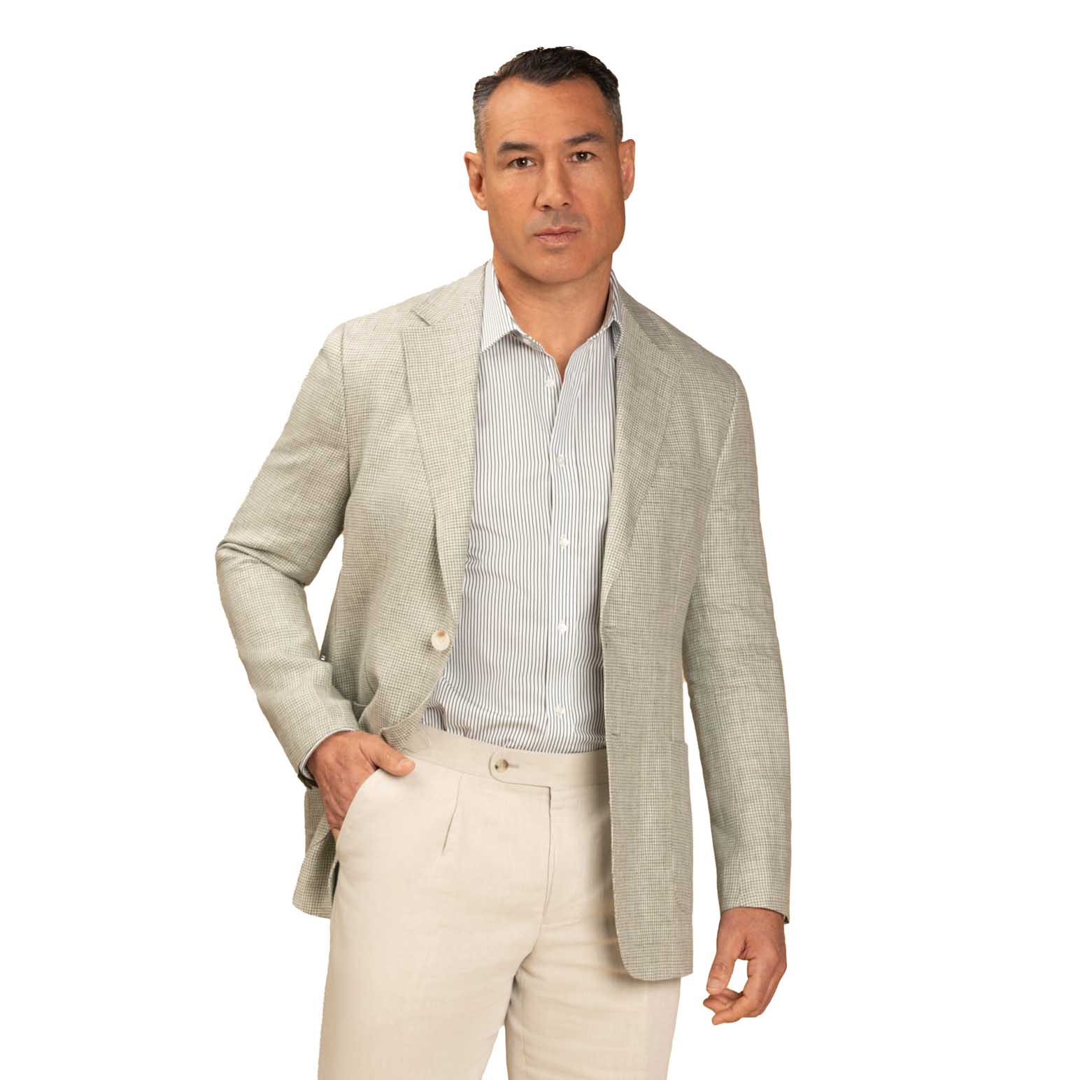 Rembrandt Malta Pistachio Green Houndstooth Blazer